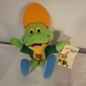 Kellogs Cereal Honey Smacks "Dig Em Frog" 8" Plush Soft Toy Stuffed Animal, 1998